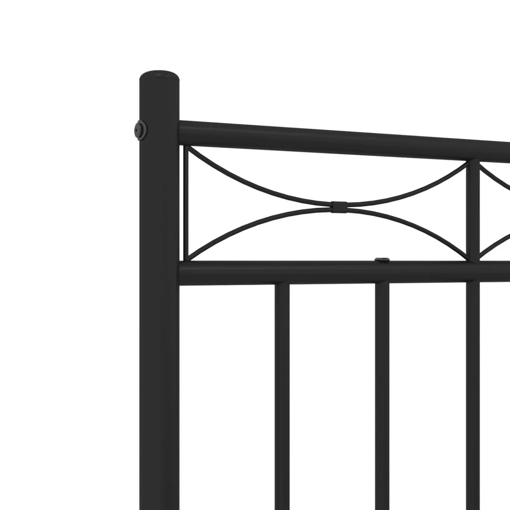 Giroletto con Testiera-Struttura Letto con testiera in Metallo Nero 120x200 cm 464781