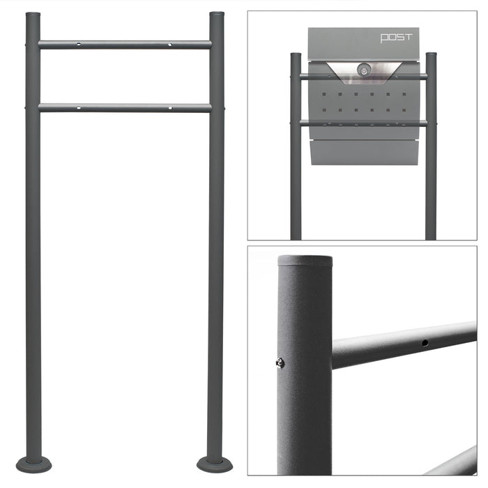 Telaio di supporto per cassetta postale singola autoportante, verniciato a polvere antracite