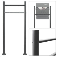 Telaio di supporto per cassetta postale singola autoportante, verniciato a polvere antracite