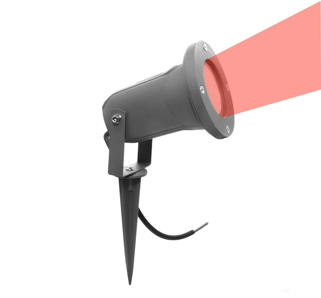 FARETTO PICCHETTO ORIENTABILE DA GIARDINO LAMPADINE GU10 IP65 IMPERMEABILE Grigio LUCE MULTICOLOR