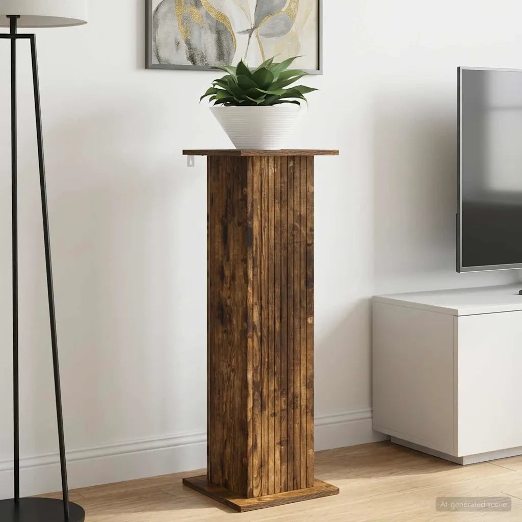 Supporto per piante | Sostegno per piante 2 pz Rovere Fumo 30,5 x 30 x 100,5 cm