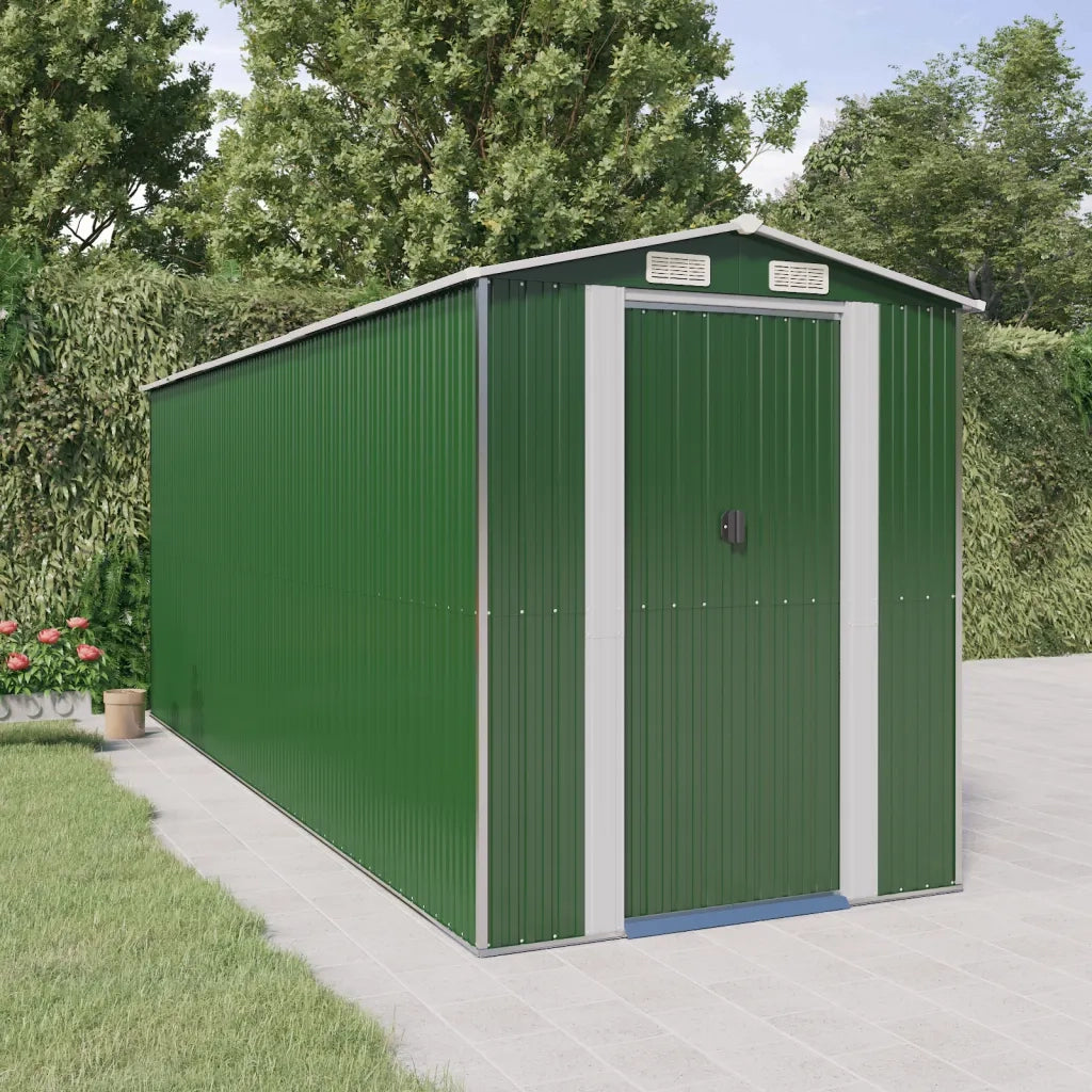Capanno da Giardino Verde 192x523x223 cm Acciaio Zincato cod mxl 65881