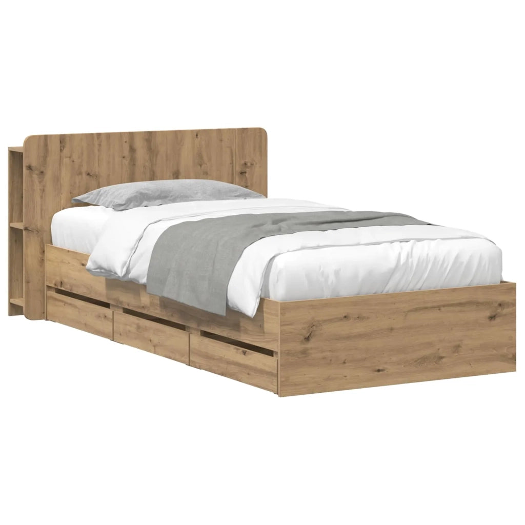 Telaio del letto con storage Rovere Artigianale 80 x 200 cm