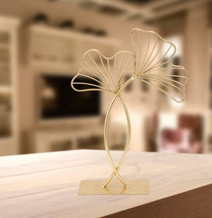 Scultura Leaf Glam 25x8,5x35 cm in Ferro Oro