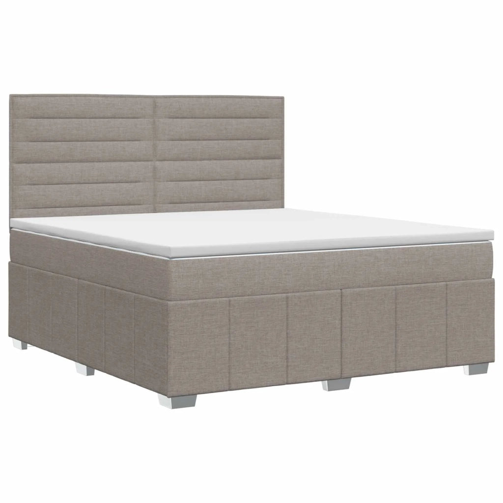 Letto box spring con materasso Tortora 140 x 200 cm Tessuto 3454152