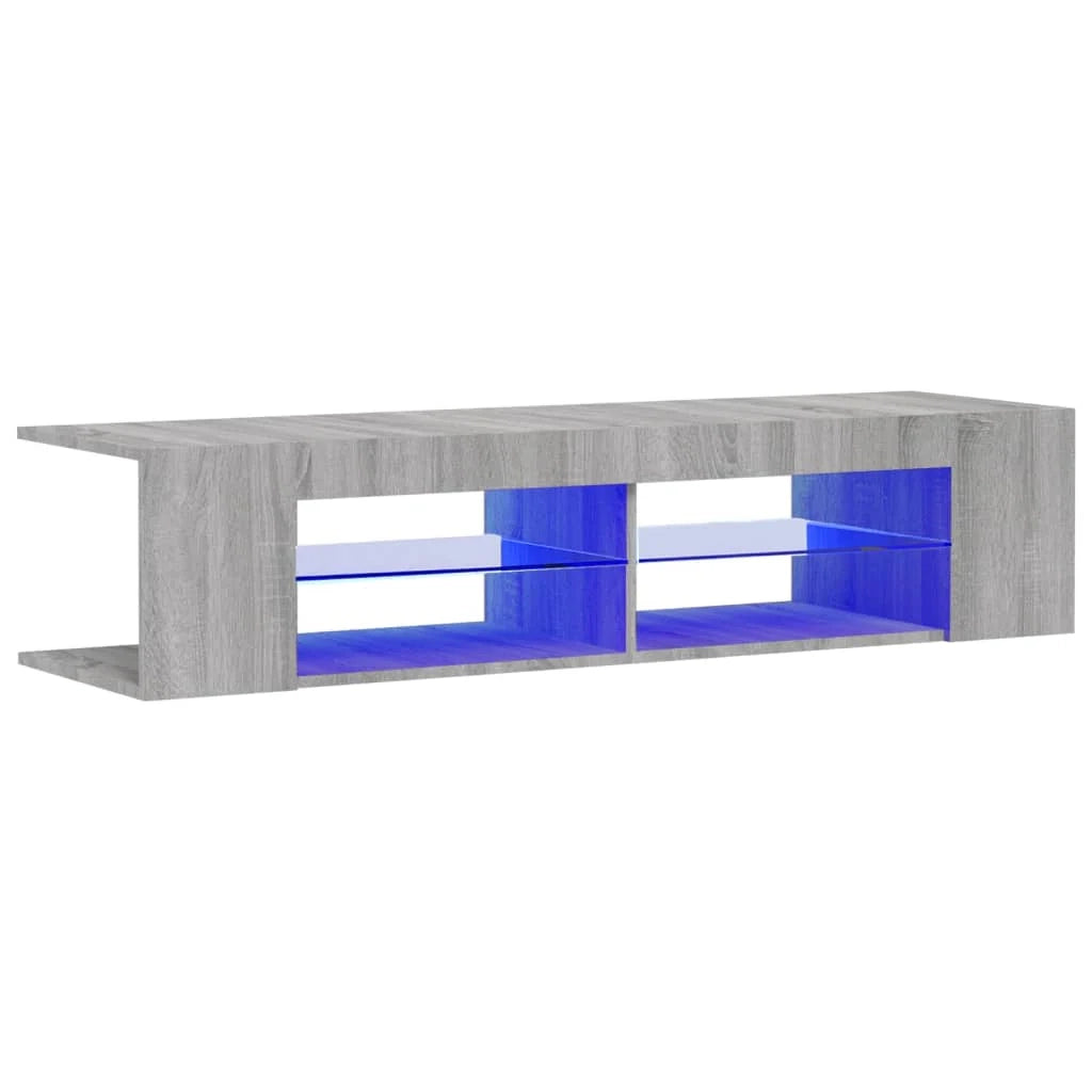 Mobile TV multimediale mensola TV credenza mobile TV sala da pranzo soggiorno camera da letto con luci LED Sonoma 135 x 39 x 30 cm grigio 02_0026802