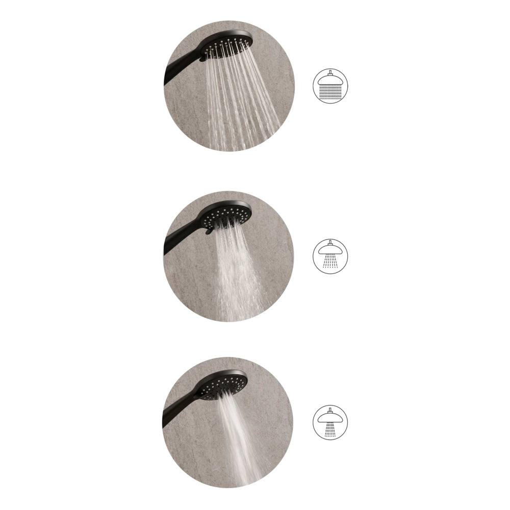 Set doccia con tubo flessibile 3 modalità di spruzzo Metallo nero stile moderno