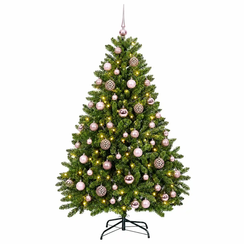 Albero di Natale artificiale verde chiaro con palline 270 cm 3467347