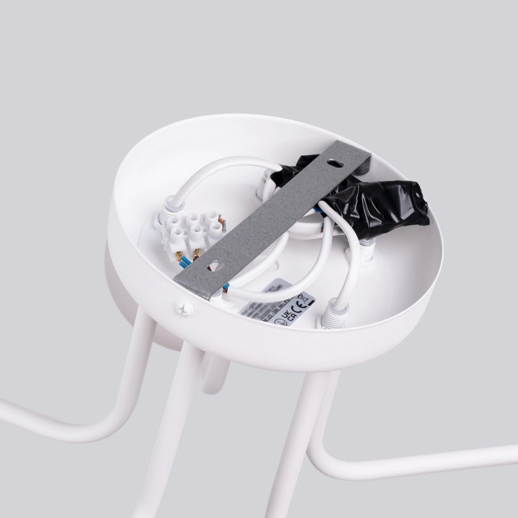 Lampadario da parete a LED ASTRAL French Sky a 5 luci in acciaio bianco e vetro
