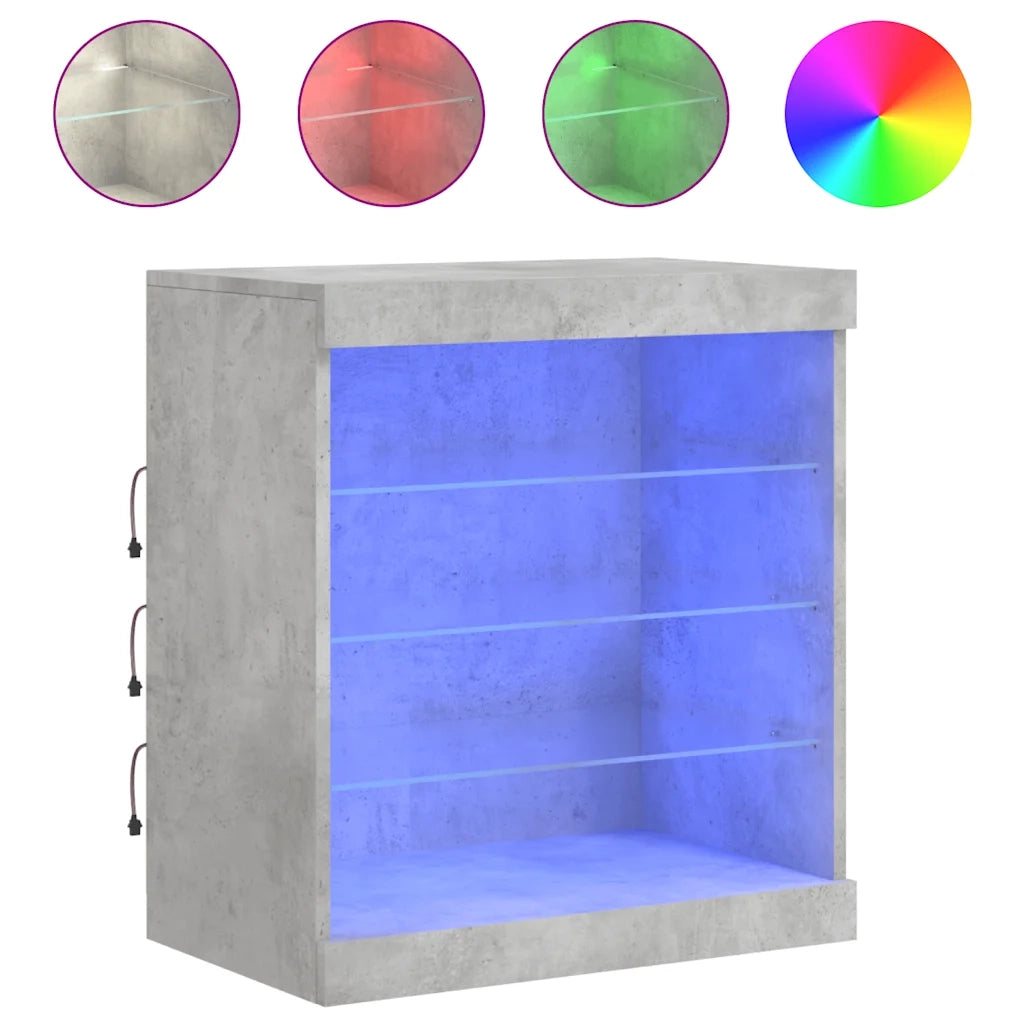 Credenza con Luci LED Grigio Cemento 60,5x37x67 cmcod mxl 134362