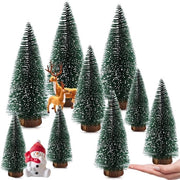 Mini albero di Natale in legno con base per decorazione da tavola - Natale 10/15/20 cm, 9 pezzi