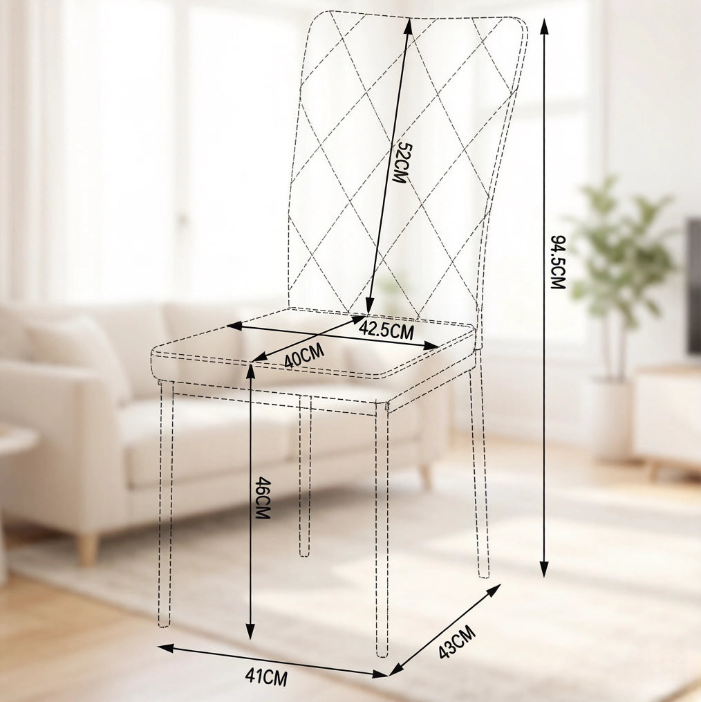 Set di 4 sedie da pranzo in similpelle marrone scuro