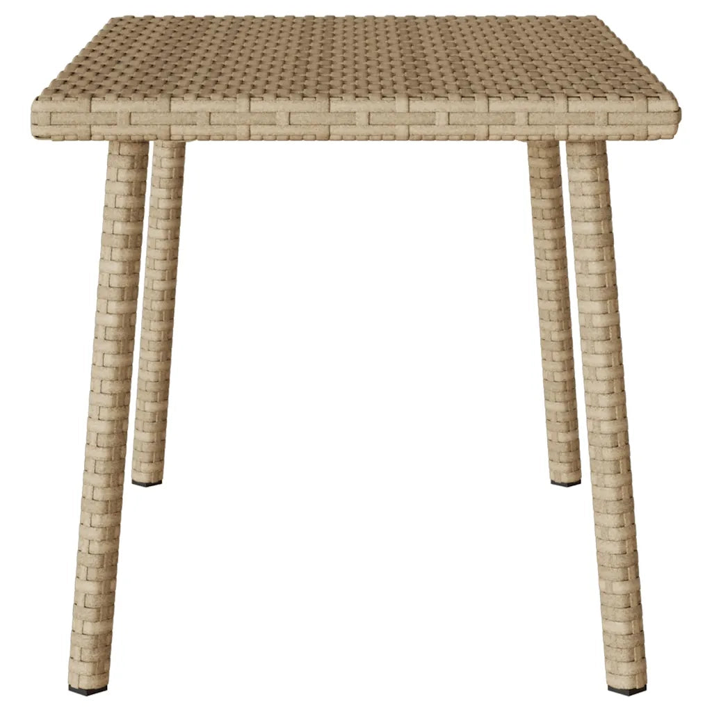 Tavolino da Giardino | Tavolino da esterno Rettangolare Beige 60x40x37 cm Polyrattan