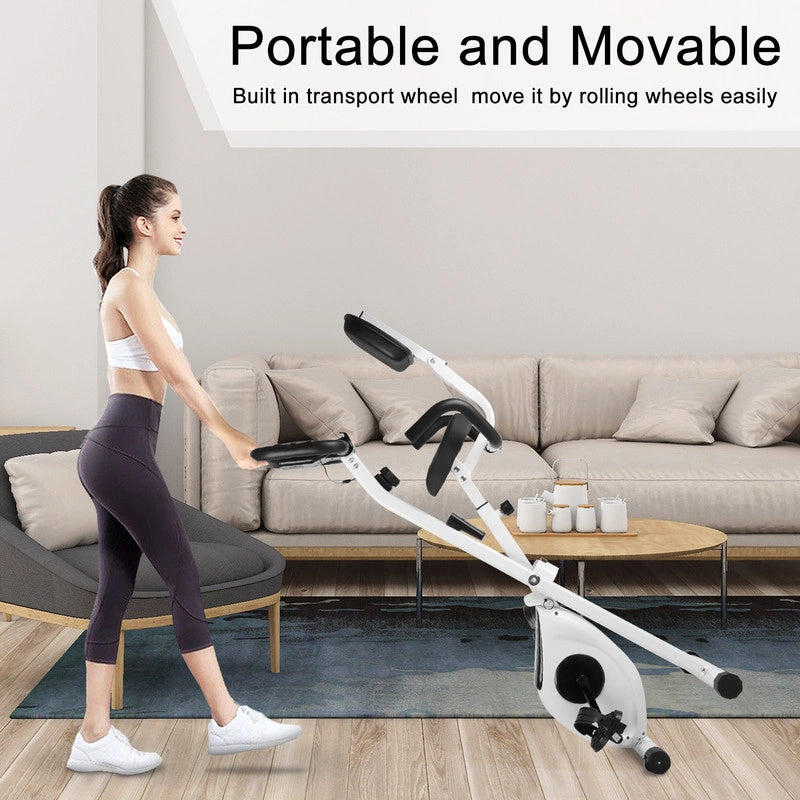 Cyclette pieghevole , resistenza magnetica a 8 livelli, sedile regolabile, con volano magnetico da 2,5 kg, silenziosa e liscia