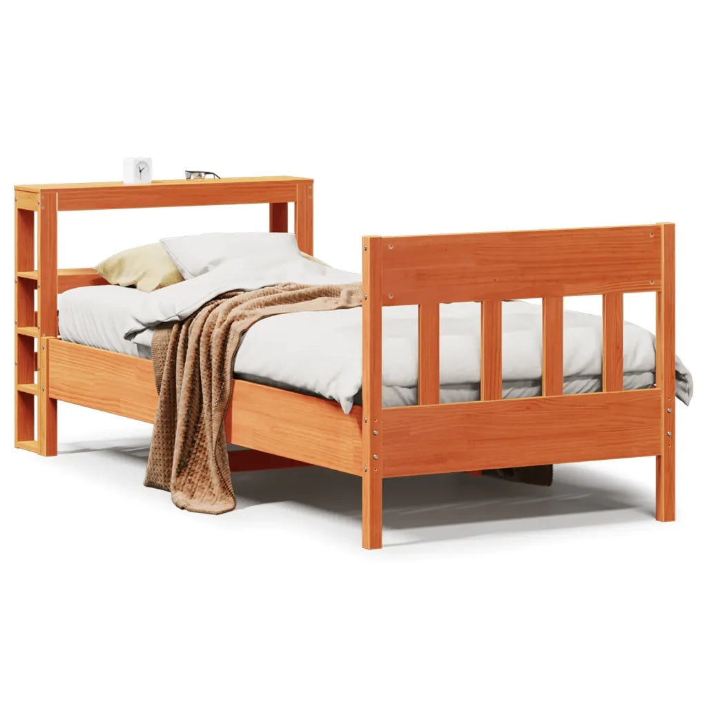 Letto singolo | Letto per adulti | Letto senza Materasso Marrone Cera 100x200 cm in Legno di Pino