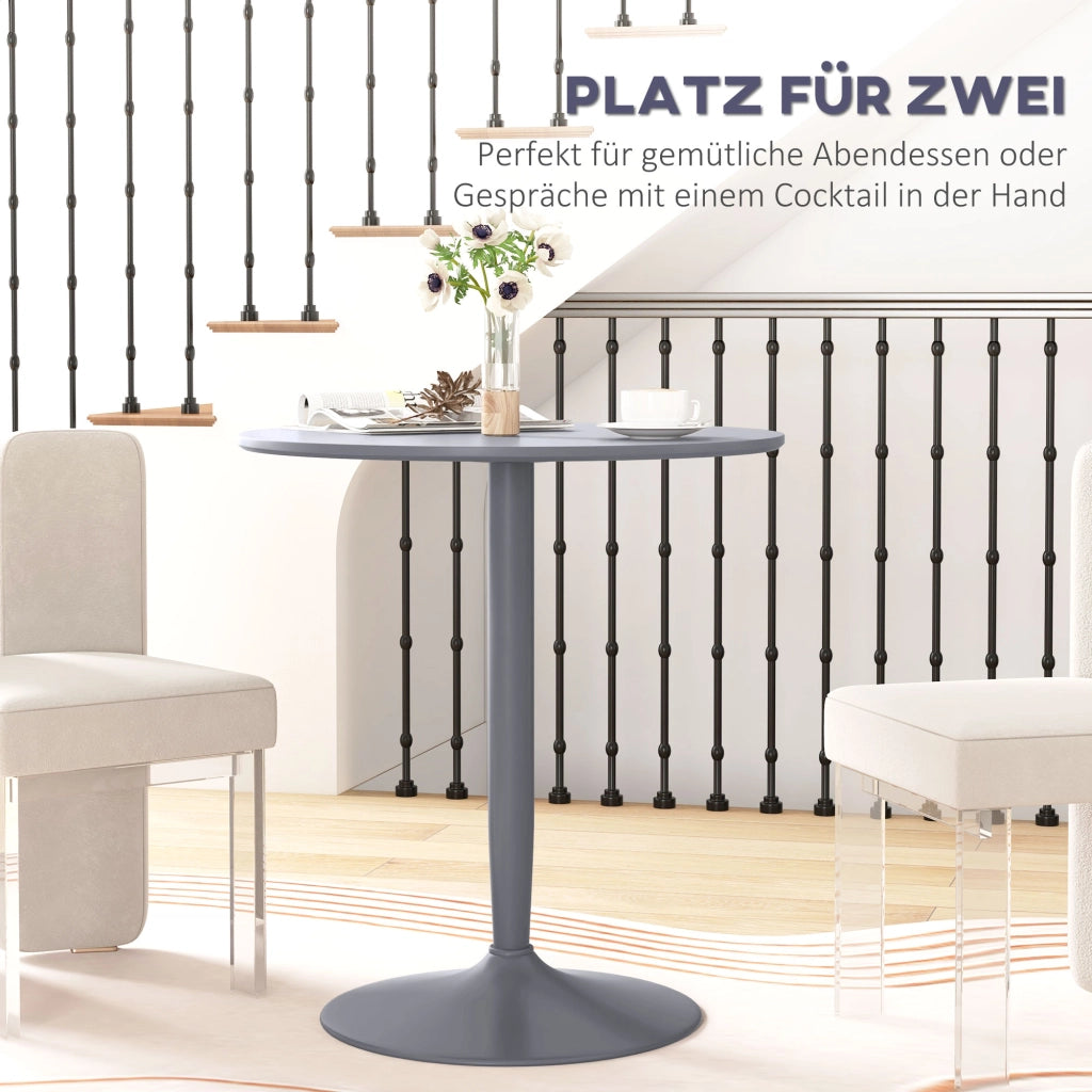Tavolo da pranzo rotondo per 2 persone ¨C zephmum ¨C grigio, acciaio, 70x70x75 cm
