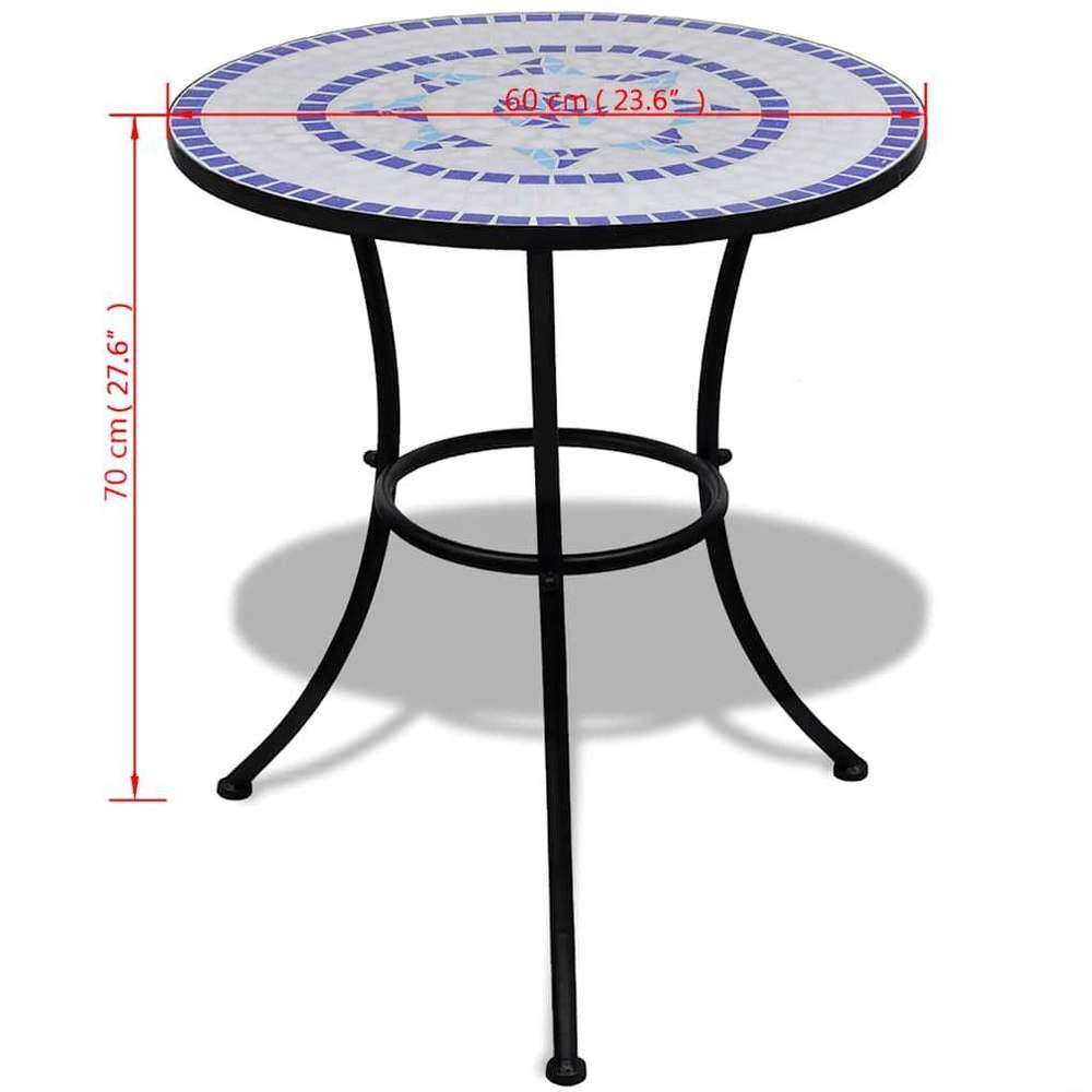 3-piece Bistro Set Ceramic Tiles Blue And White