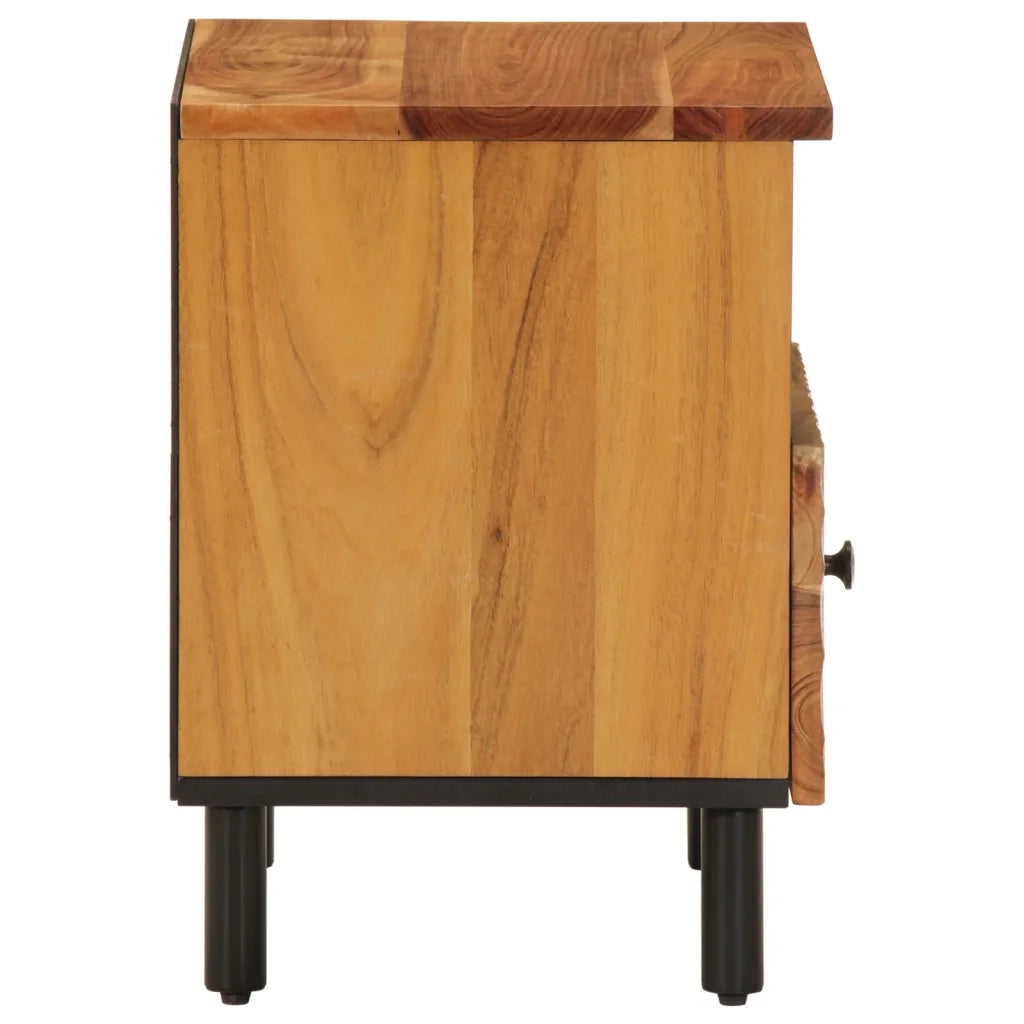 Comodino-Tavolino da notte 40x33x46 cm in Legno Massello di Acacia 862753