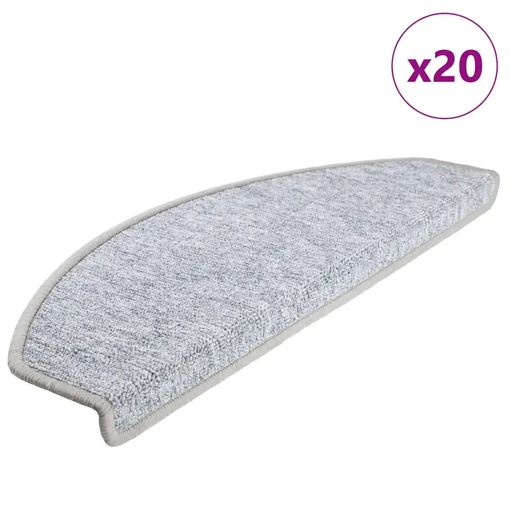Tappetini per scale 20 pz 65x24x4 cm Grigio chiaro Semicircolari Grandi 3365792