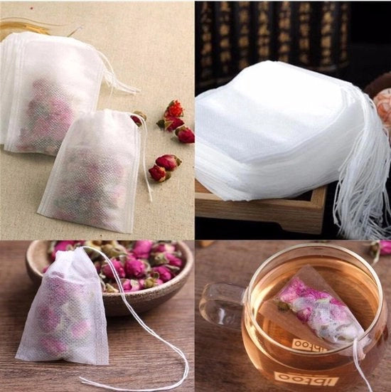 Pacco di 200 sacchetti per tè - Set completo XL - Contenitore per tè singolo - Filtro per tè robusto 200 x - Tè misto personalizzato