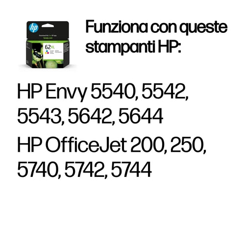 HP Cartuccia originale inchiostro tricromia ad alta capacità 62XL