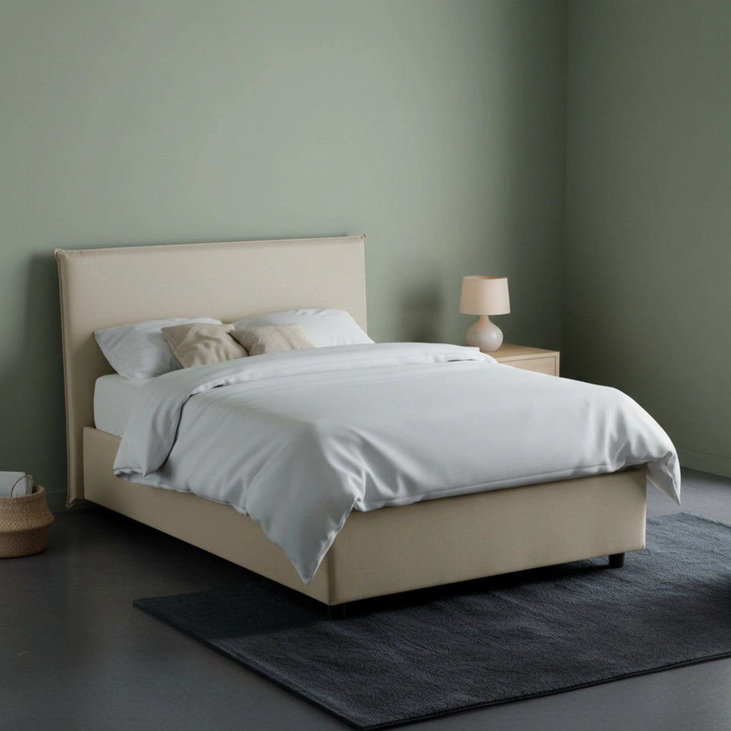 Alush, Letto Piazza e Mezza Materasso Incluso Made in Italy, Beige