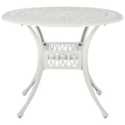 Tavolo Rotondo da Giardino Stile Vintage Alluminio Bianco sporco ø 90 cm