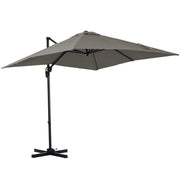 Ombrellone da Giardino a Manovella 2.5x2.5 m con Rotazione 360¡ã e Parasole Regolabile, Grigio Chiaro