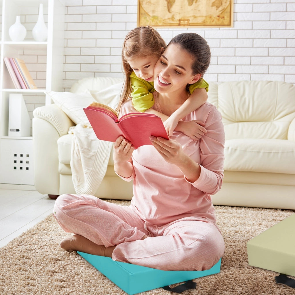 Cuscinetti per bambini con 6 colori forma quadrata maniglia ergonomica, Cuscini impermeabili Colori Morandi