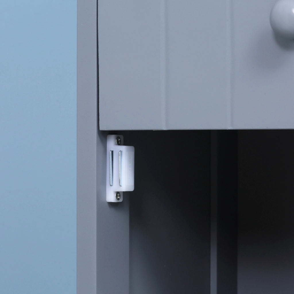 Armadietto da Bagno Stretto con Cassetto e Ripiani ¨C zephmum ¨C Grigio 34x24x170 cm
