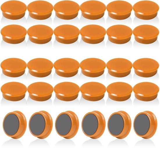 30 pacchi di magneti forti per bacheche e whiteboard - magneti rotondi arancioni per frigorifero, decorativi mini magneti piccoli, magneti con forte aderenza per bacheche, magneti per parete, ufficio, scuola, magneti per bacheche