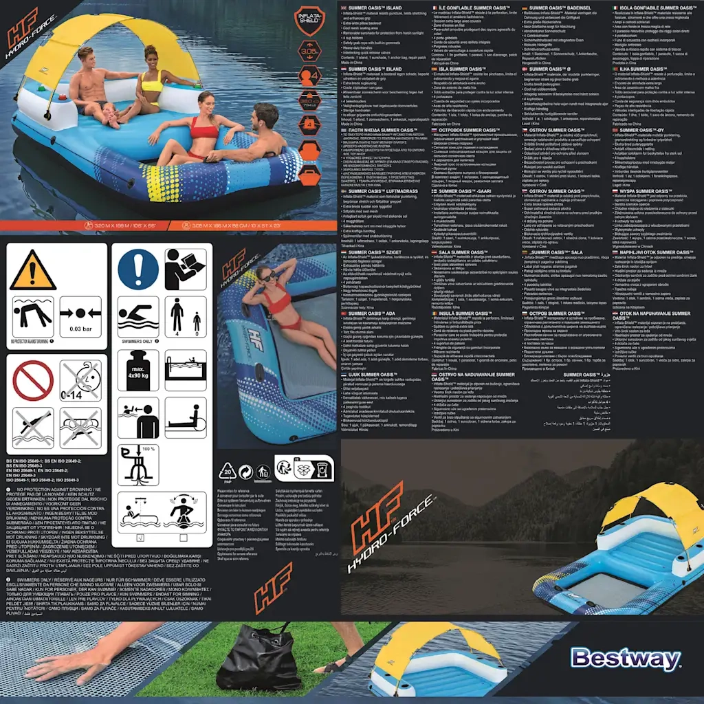 Bestway Isola Galleggiante Hydro Force 305x186x58 cm 93797