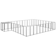Recinto per animali da esterno per cani 25,41 m² acciaio nero 02_0000514