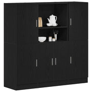 Set di Mobili da Cucina 3 pz Nero in Truciolato 3324152