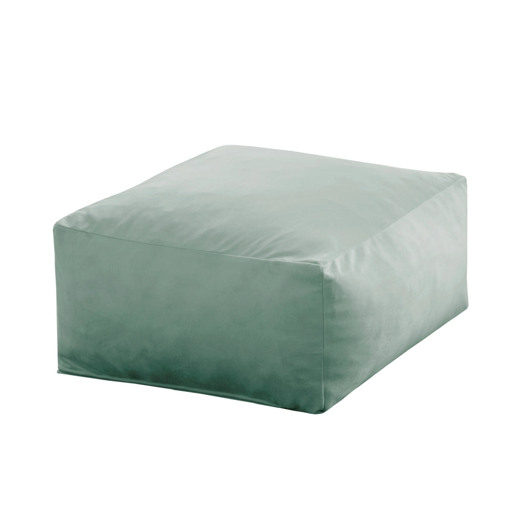 Pouf quadrato PALAU - Seduta velluto verde 50x50 cm
