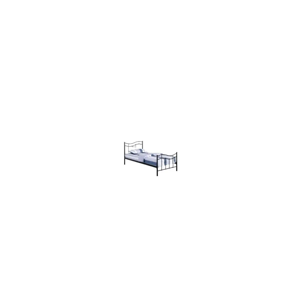 Letto ODETTE 90x200 cm in metallo colore nero con doghe.