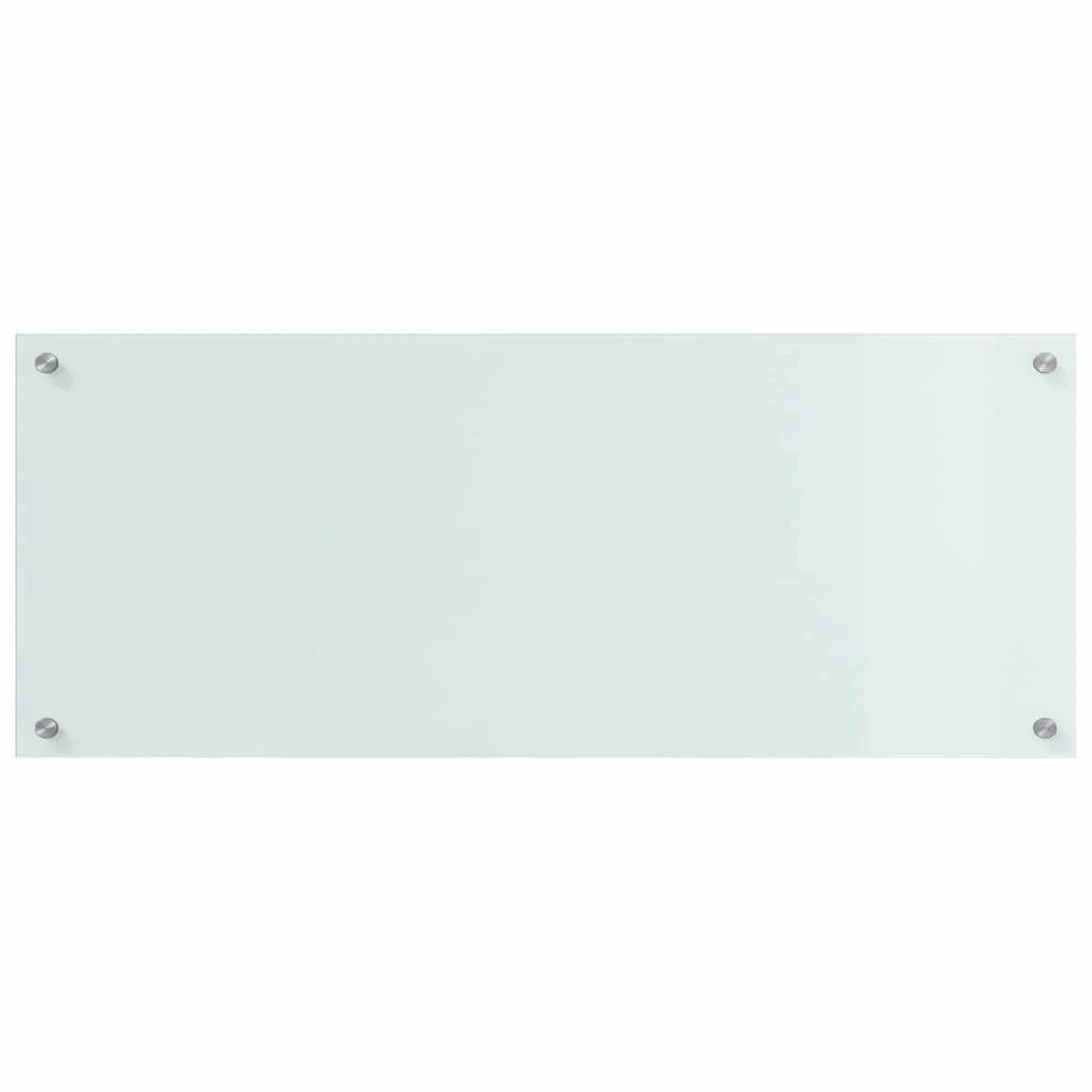 Set di 2 paraschizzi moderni per cucina resistenti al calore 100 x 40 cm in vetro temperato bianco 02_0056291