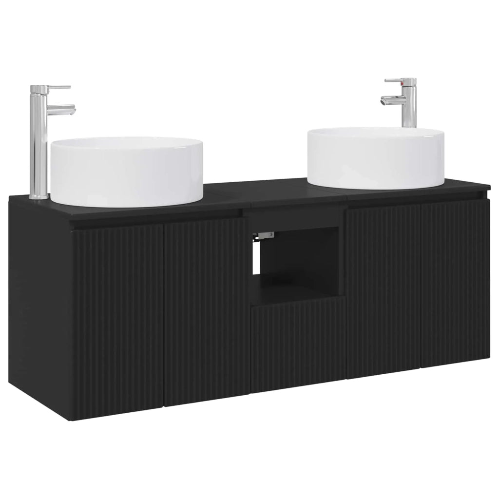Set di Armadi da Bagno 3 pz Nero 49,5 x 44,5 x 65,5 cm 3405738