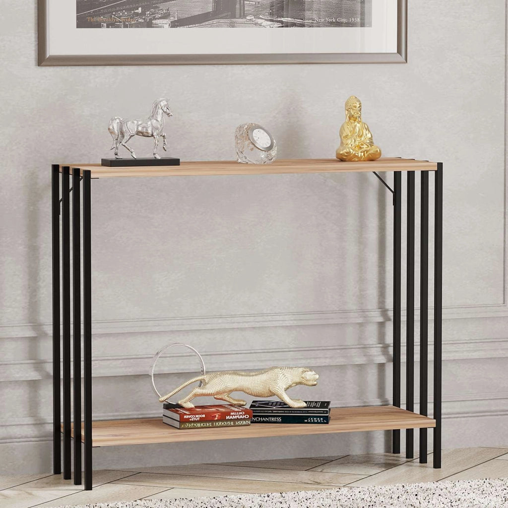 Consolle in legno "Verona" - 90 x 26 x 74 cm - Pino nero atlantico