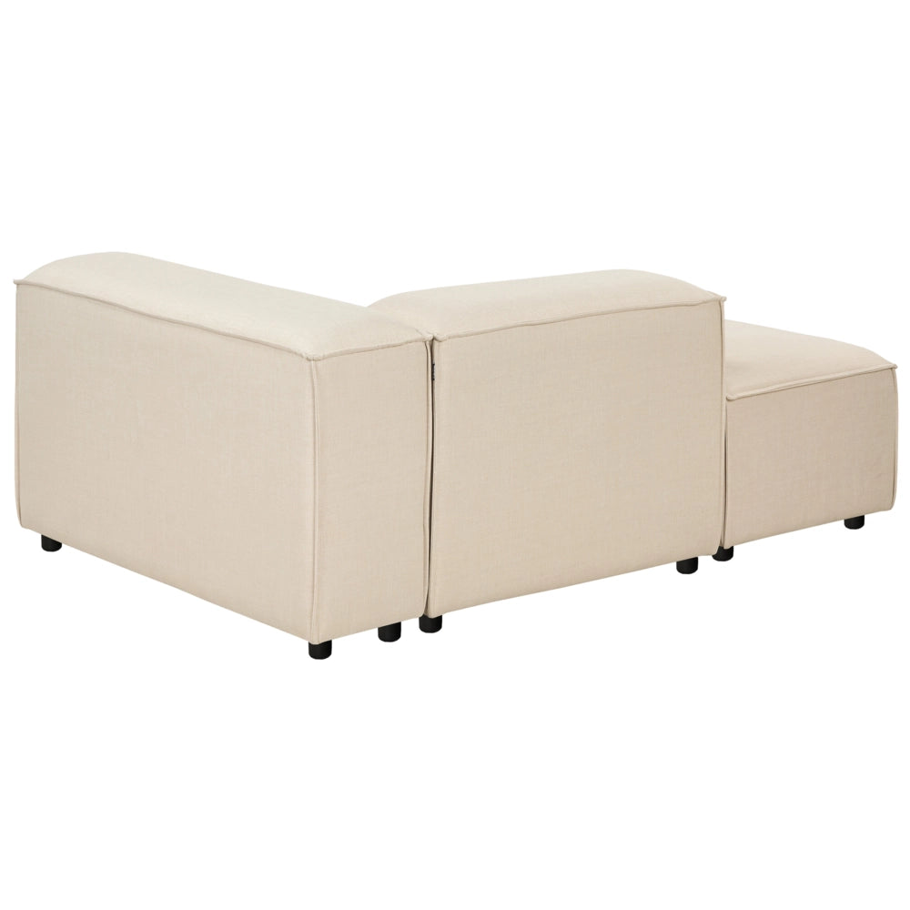 Divano modulare in tessuto beige 3 posti lato destro Gambe nere Soggiorno moderno