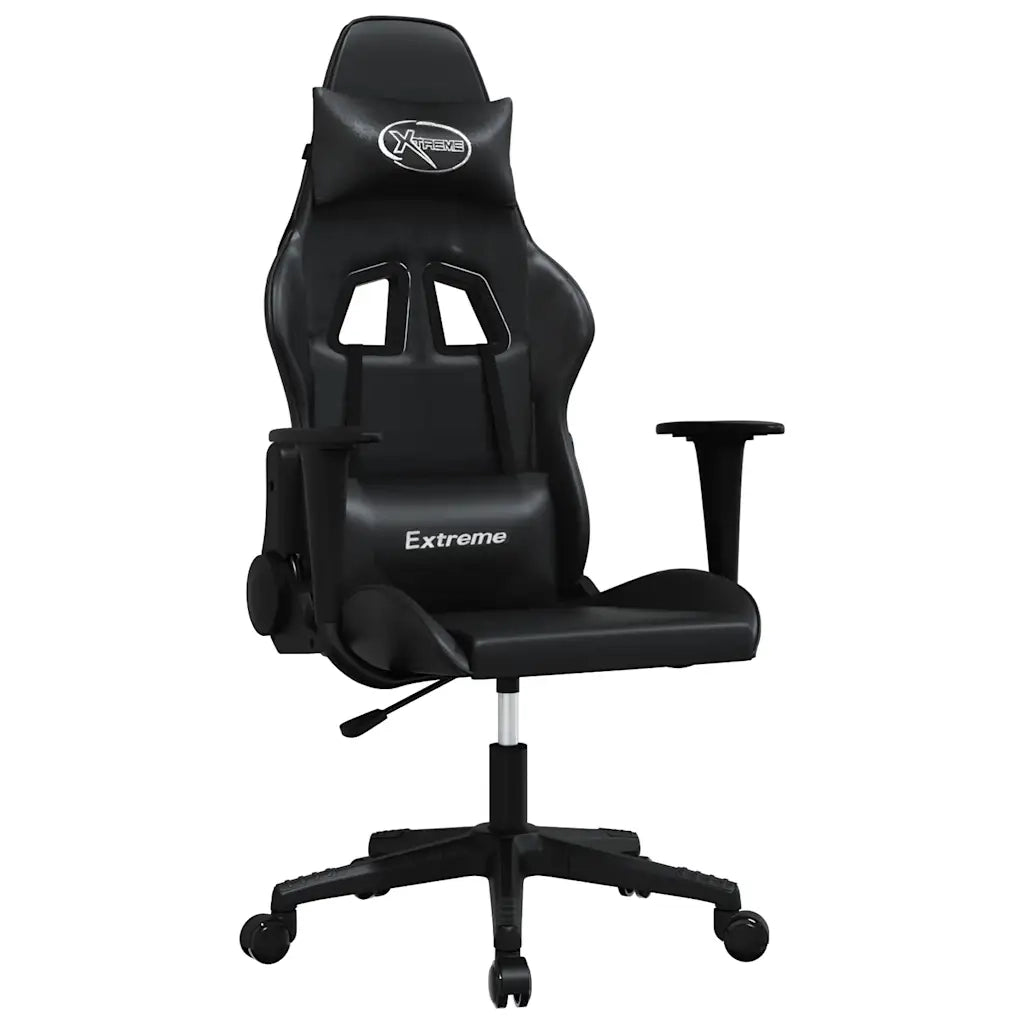 Sedia da Gaming | Sedia da e-sports Massaggiante Nera in Similpelle