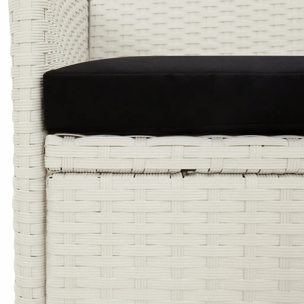 Sedie da Giardino con Cuscini 4 pz in Polyrattan Bianche cod mxl 23204