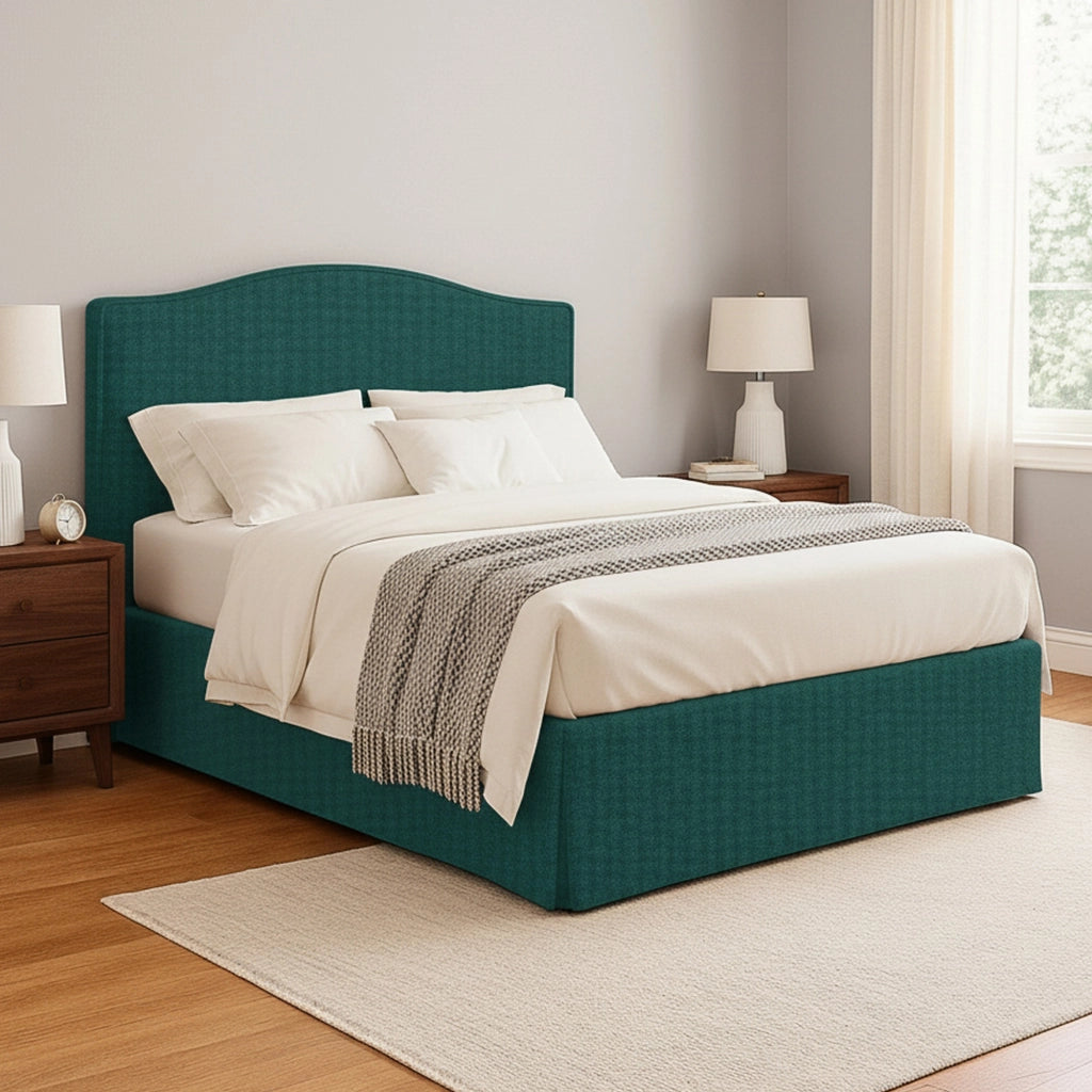 Blyth, Letto Piazza e Mezza Sfoderabile Made in Italy, Verde Petrolio