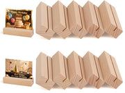 10-dell'holder per cartine in legno - supporto per biglietti d'ingresso e foto robusto in legno naturale, base per tavolo ideale per menu, cartoline e foto per matrimoni, feste e eventi.