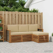 Set di divani da esterno con cuscino 4 pcs Naturale e Beige 3384199