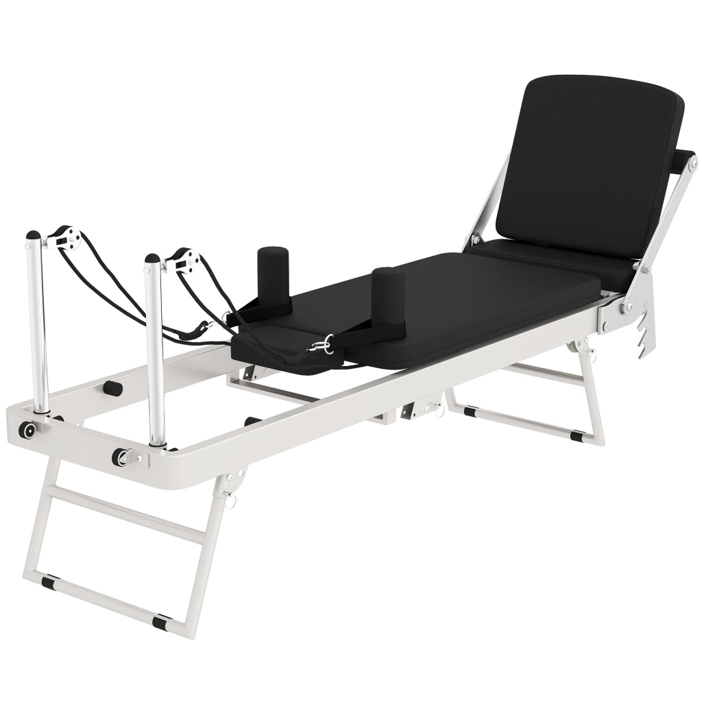 Reformer Pilates Pieghevole per Casa con 2 Bande Elastiche