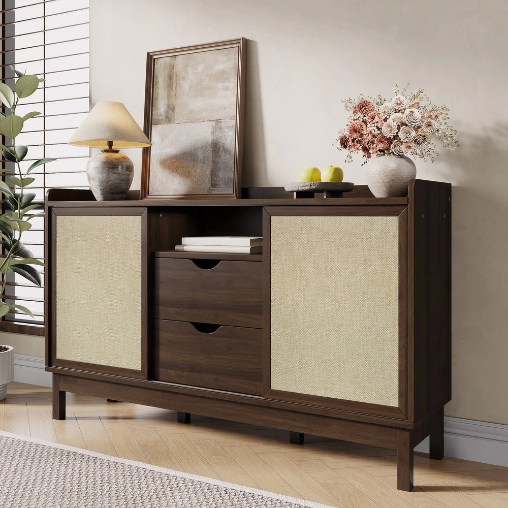 Mobile Credenza con Ante Scorrevoli e Cassetti ¨C MINIMAL ¨C Legno, Soggiorno e Sala da Pranzo