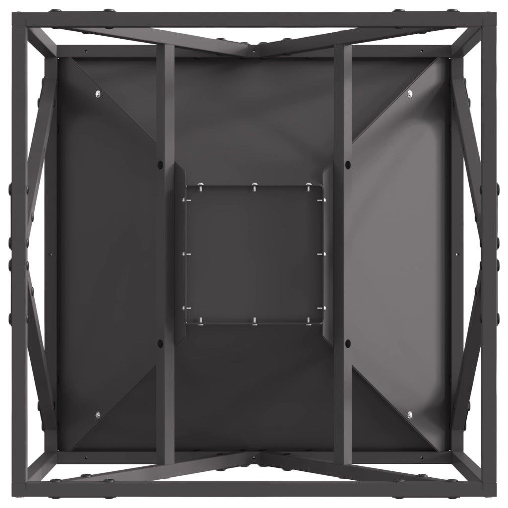 Braciere Quadrato Nero 50x50x35 cm Acciaio