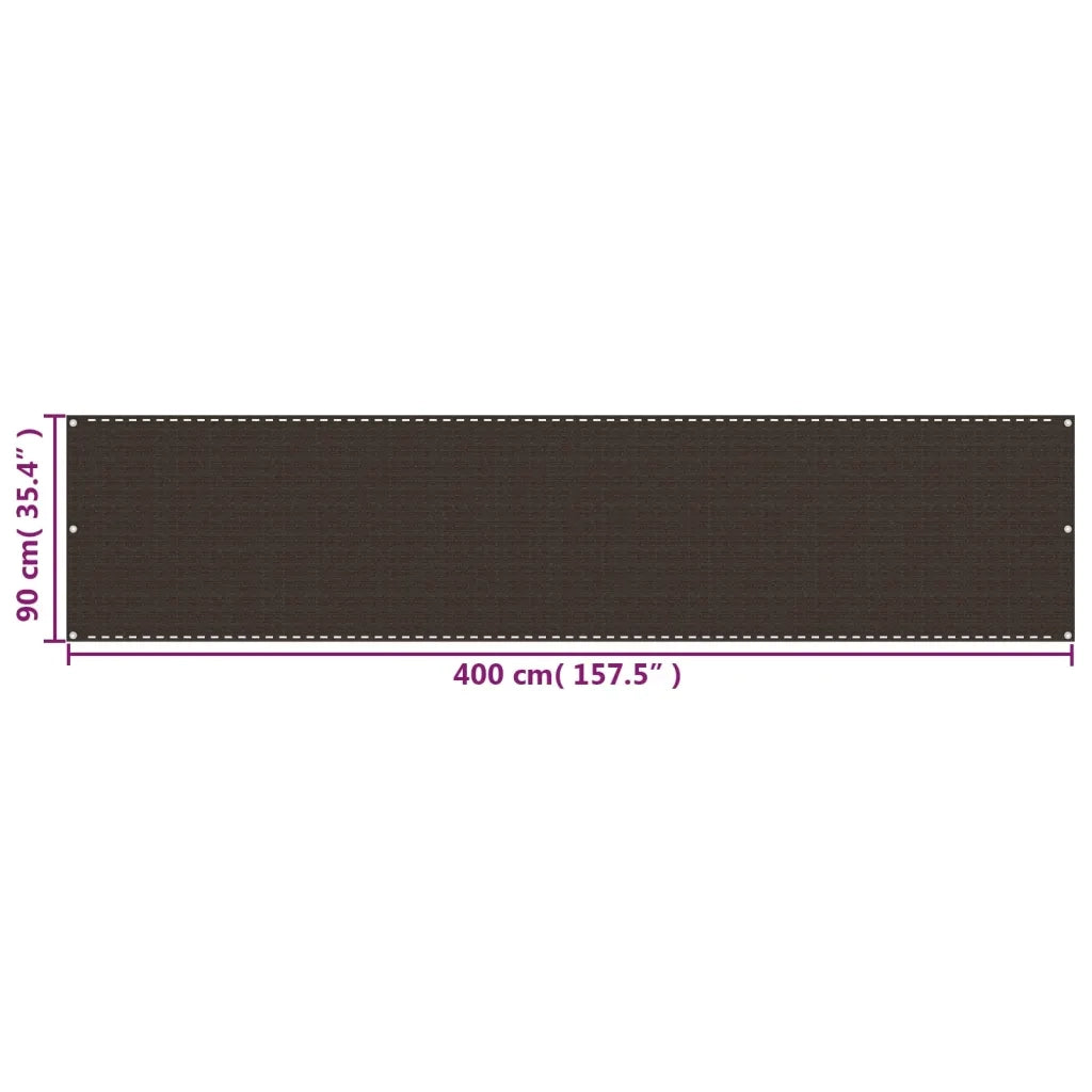Paravento da Balcone-Pannello per balcone Marrone 90x400 cm in HDPE