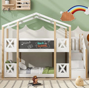 Letto a soppalco per bambini 90x200 cm in legno bianco e naturale con scala contenitore